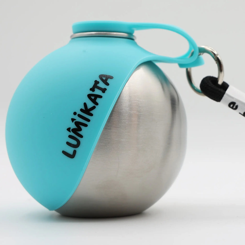 Lumikata 2-in-1 Portable Dog Water Bottle and Bowl - 10oz Stainless Steel Leak-Proof Hydration Solution for Pets on the Go