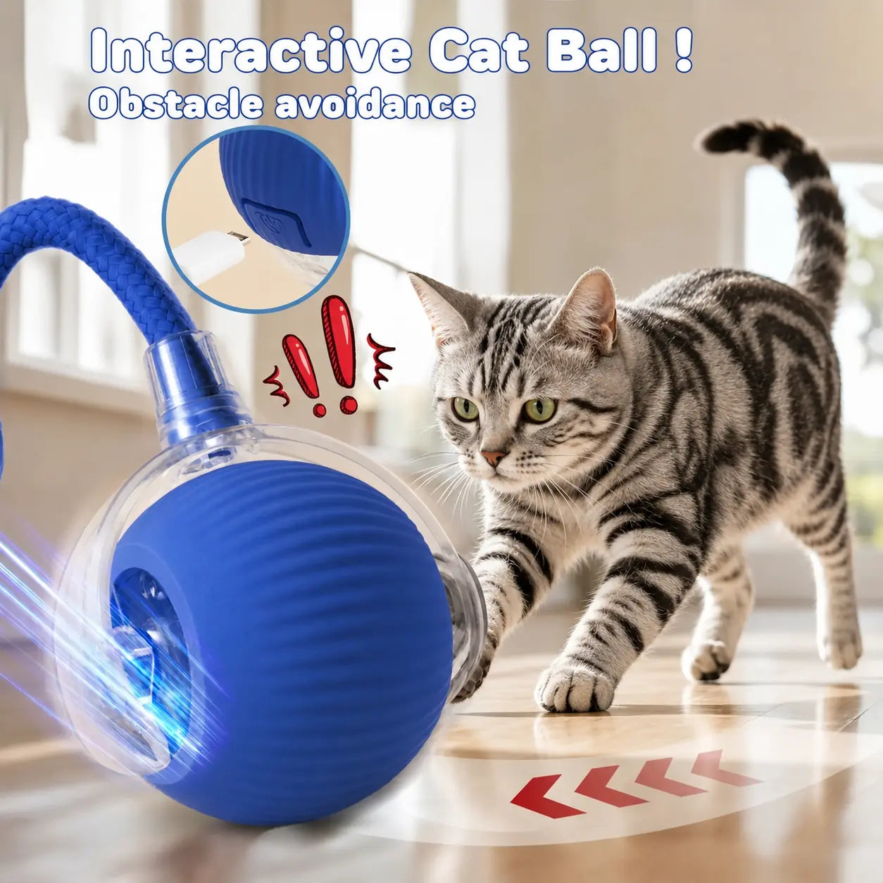 Motion-Activated Interactive Cat Balls for Indoor Play - Engaging Agility Toys for Solo and Hunting Enrichment