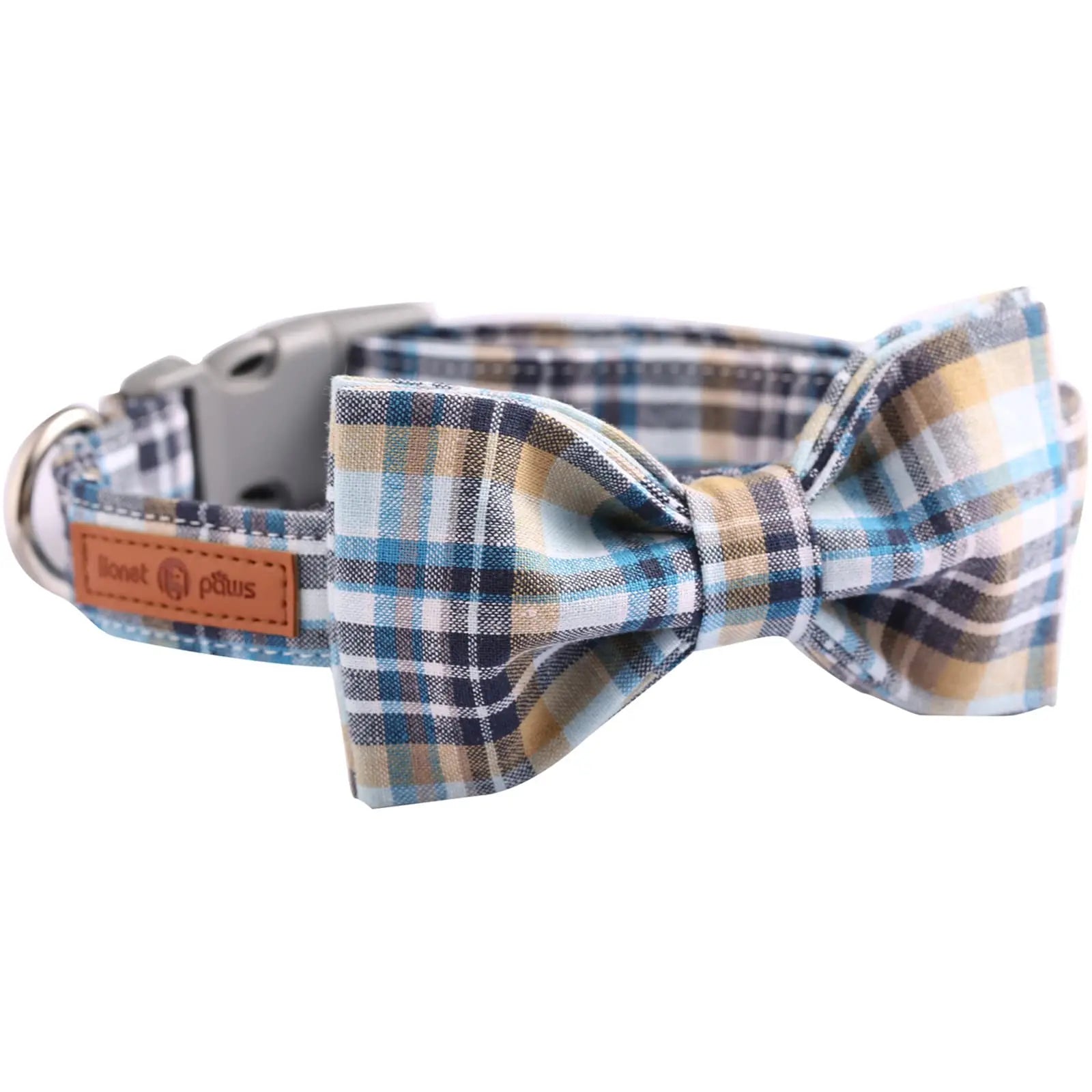LIONET PAWS Polka Dot Dog Collar with Bowtie - Durable, Adjustable, and Comfortable for Small to Large Dogs and Cats (Summer Vibes)