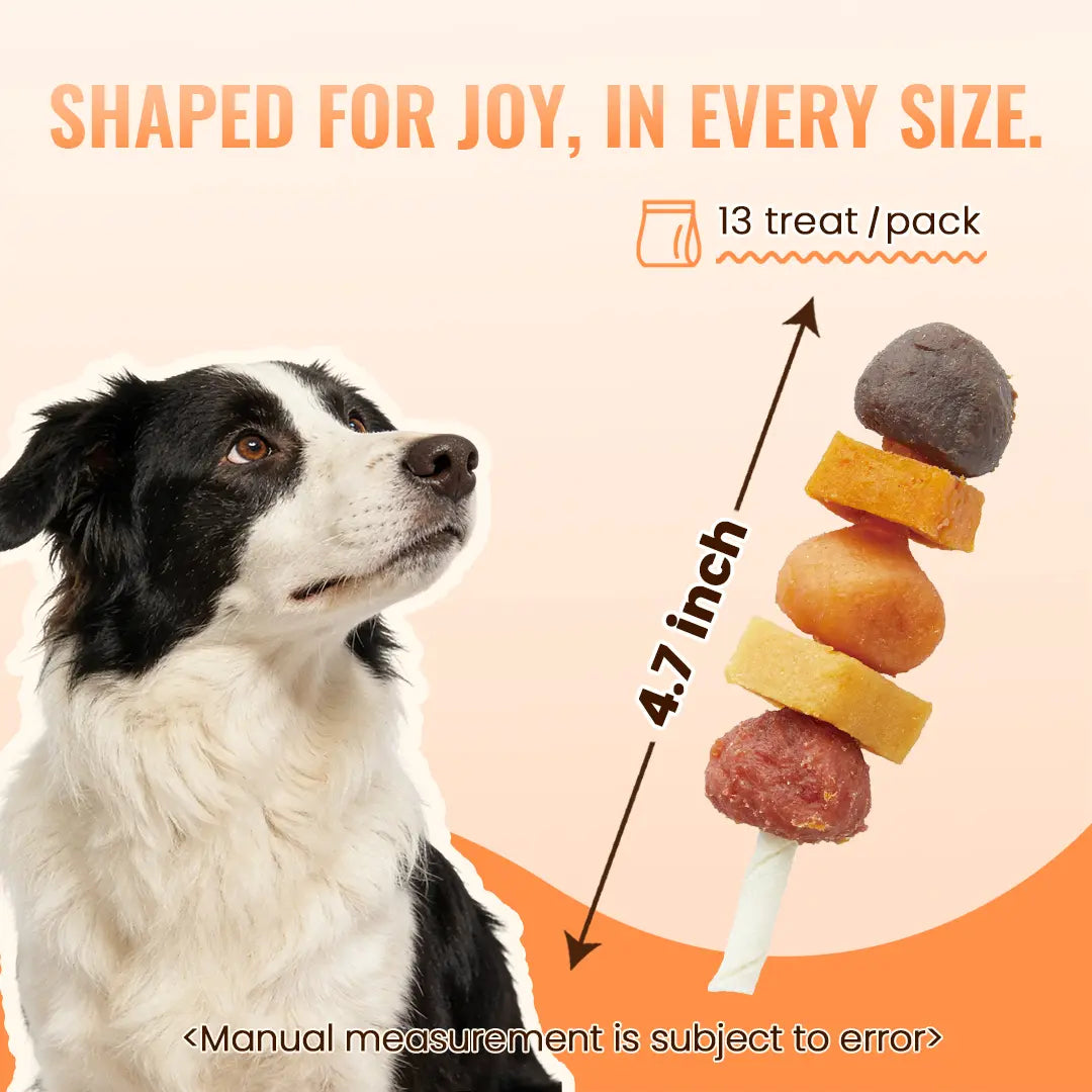 Indulge Your Dog with Buy 1 Get 1 Free Jungle Calling Kabob Treats - Delicious Chicken, Duck, Beef, Sweet Potato & Pumpkin Chews!
