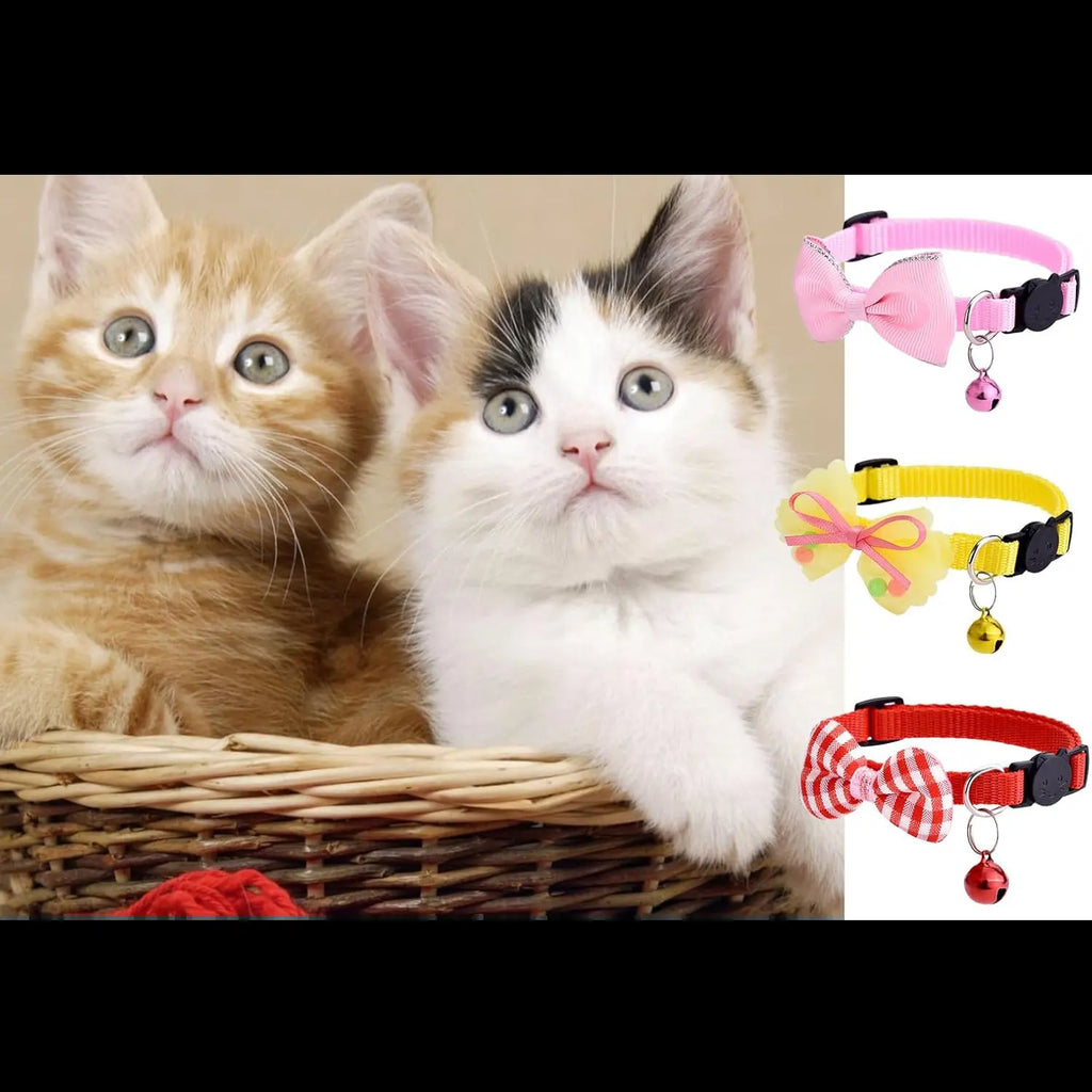 16-Piece Floral Cat Collar Set with Bells - Breakaway Safety Collars for Kittens and Adult Cats - Pink and Boy Designs