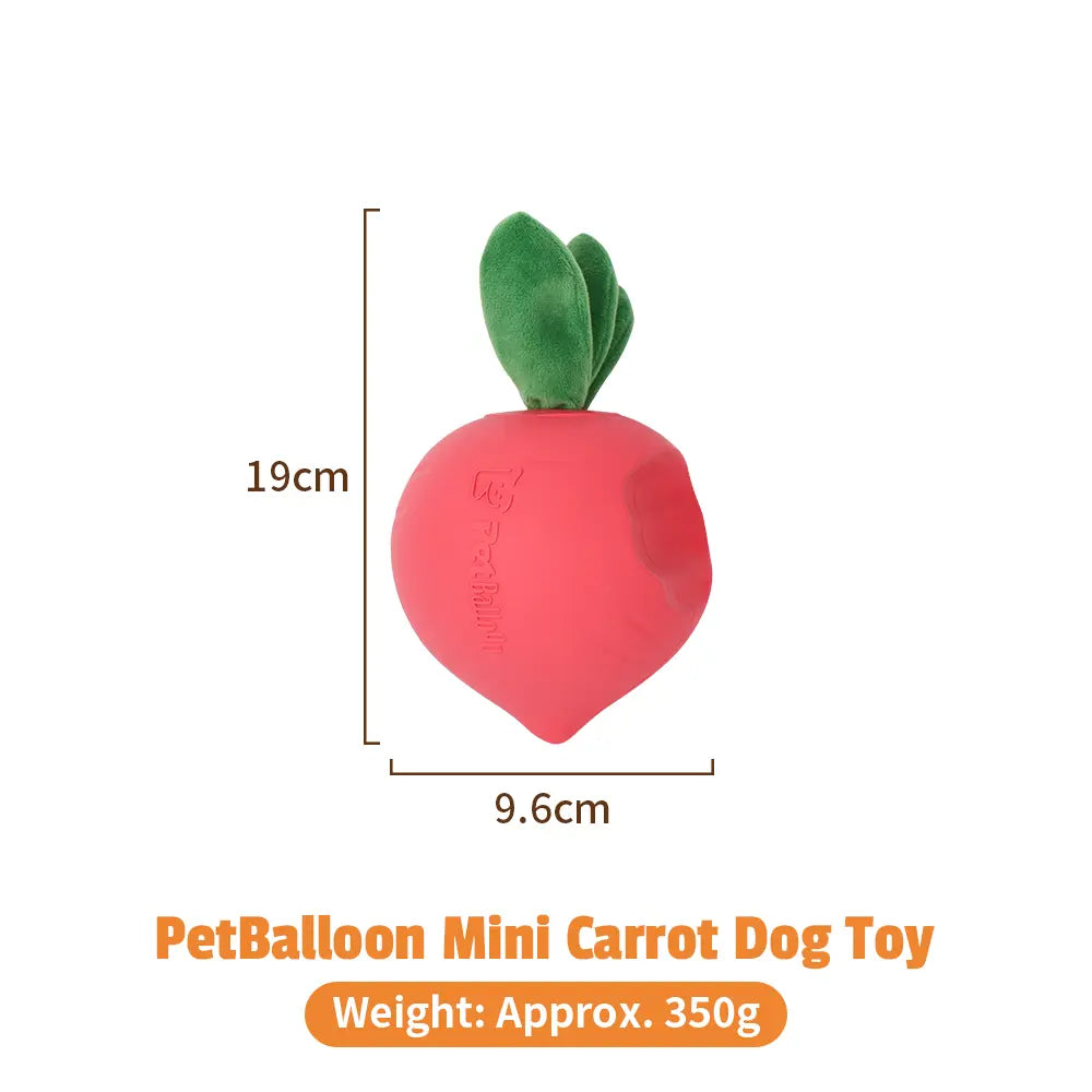 Pet Balloon Dog Chew Toy Vegetable Set - Natural Rubber Squeaky Toys with Cotton Rope for Interactive Play, Durable Treat Stuffable Toys for Small to Large Dogs