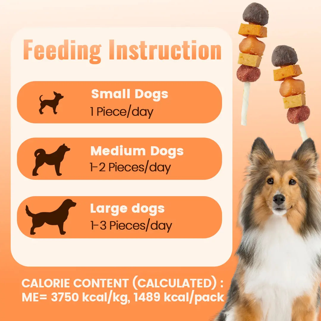 Indulge Your Dog with Buy 1 Get 1 Free Jungle Calling Kabob Treats - Delicious Chicken, Duck, Beef, Sweet Potato & Pumpkin Chews!