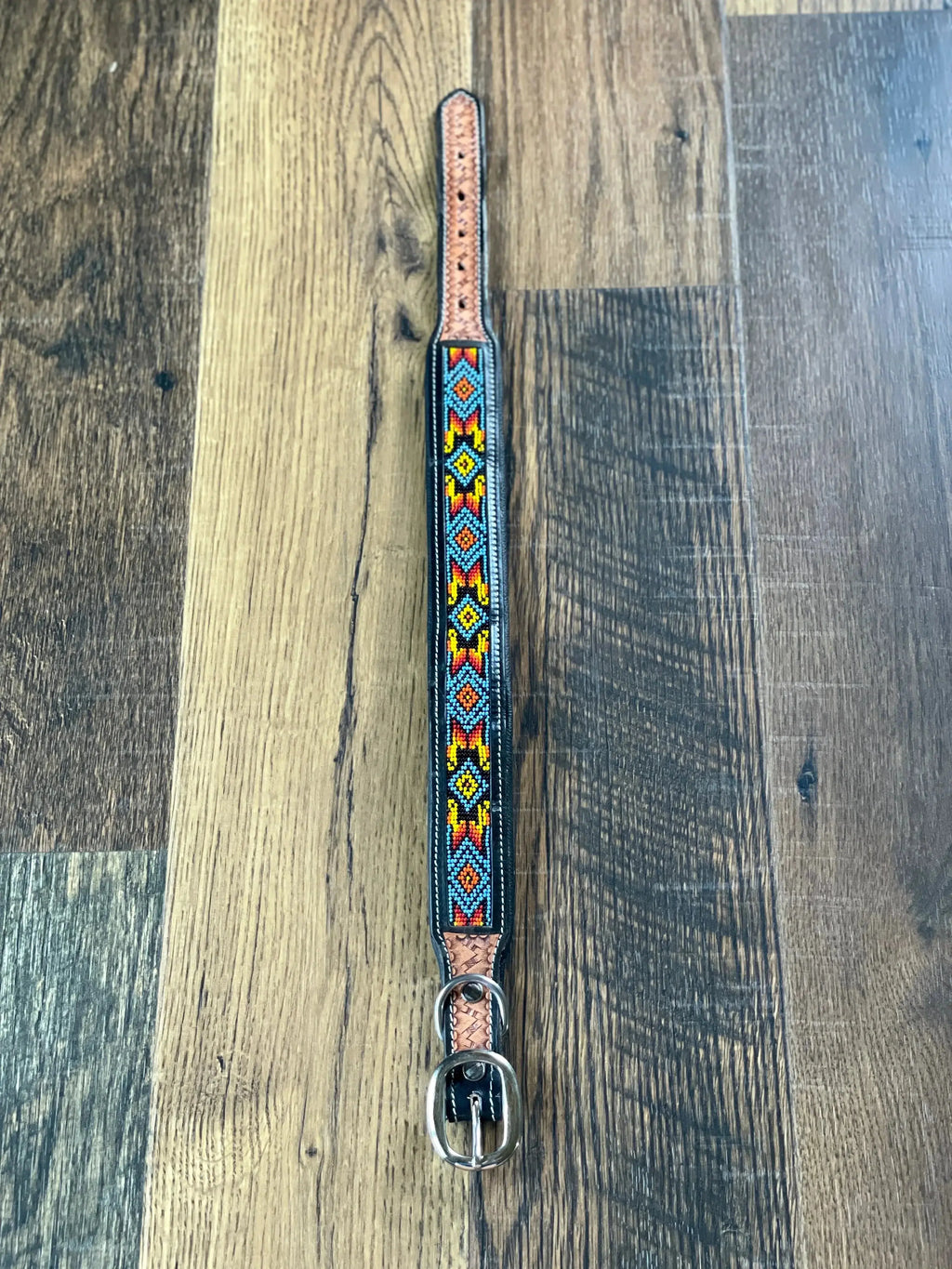 Dodger Trail Artisan Padded Beaded Dog Collar
