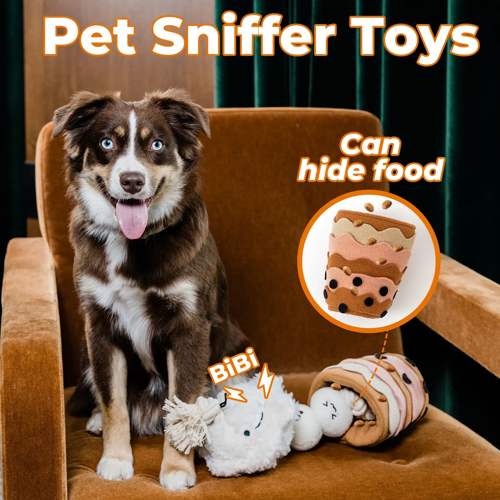Boba Time Interactive Snuffle Toy for Dogs - Engaging Sniffing Feeding Toy for Training and Stress Relief