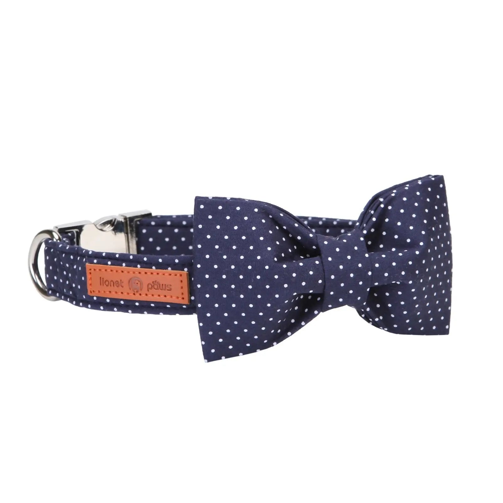 LIONET PAWS Polka Dot Dog Collar with Bowtie - Durable, Adjustable, and Comfortable for Small to Large Dogs and Cats (Summer Vibes)