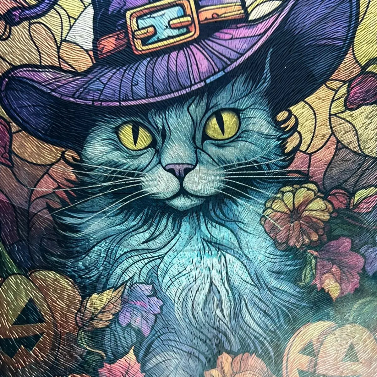 Halloween Cat Suncatcher and Decorative Cutting Board Trivet