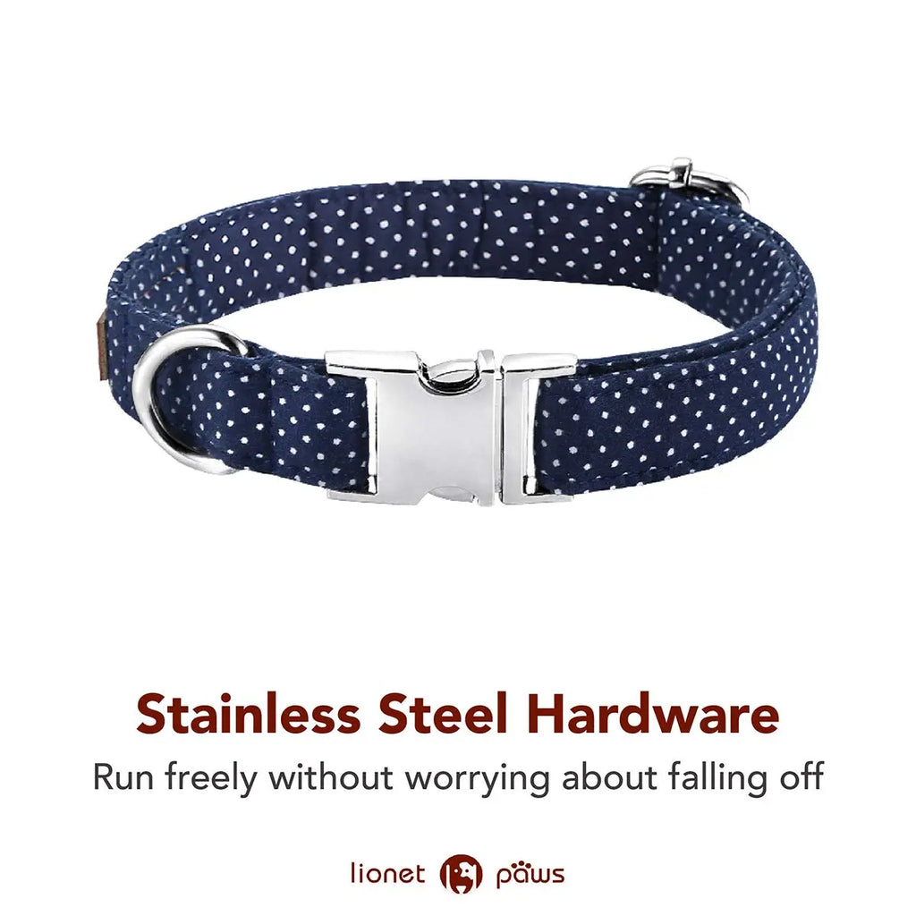 LIONET PAWS Polka Dot Dog Collar with Bowtie - Durable, Adjustable, and Comfortable for Small to Large Dogs and Cats (Summer Vibes)