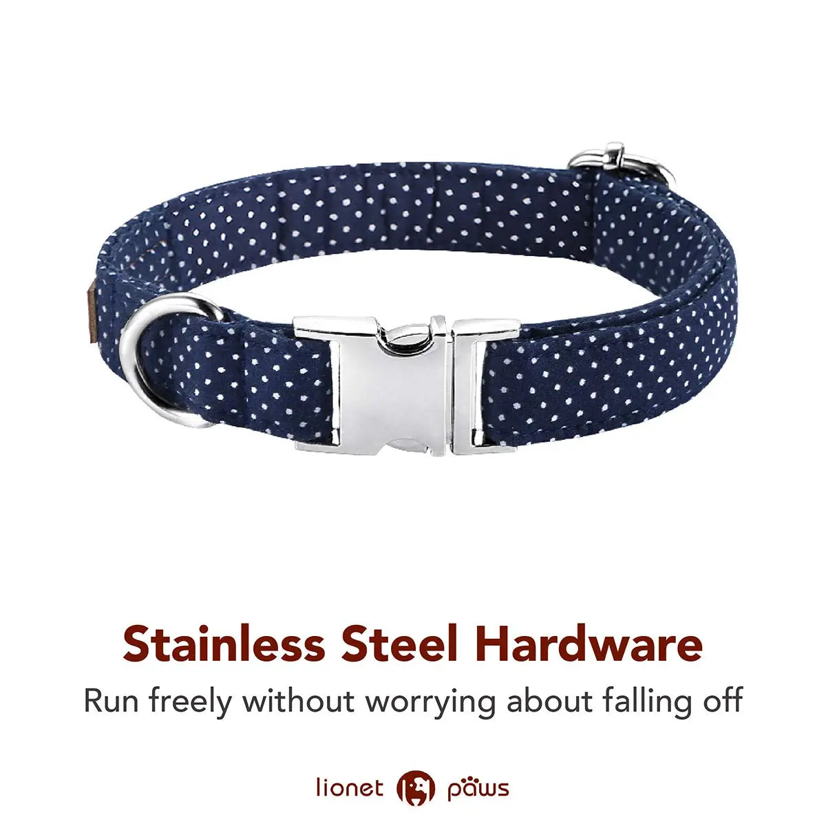 LIONET PAWS Polka Dot Dog Collar with Bowtie - Durable, Adjustable, and Comfortable for Small to Large Dogs and Cats (Summer Vibes)