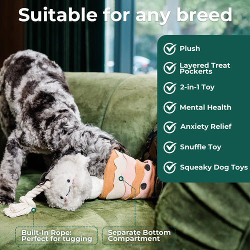 Boba Time Interactive Snuffle Toy for Dogs - Engaging Sniffing Feeding Toy for Training and Stress Relief