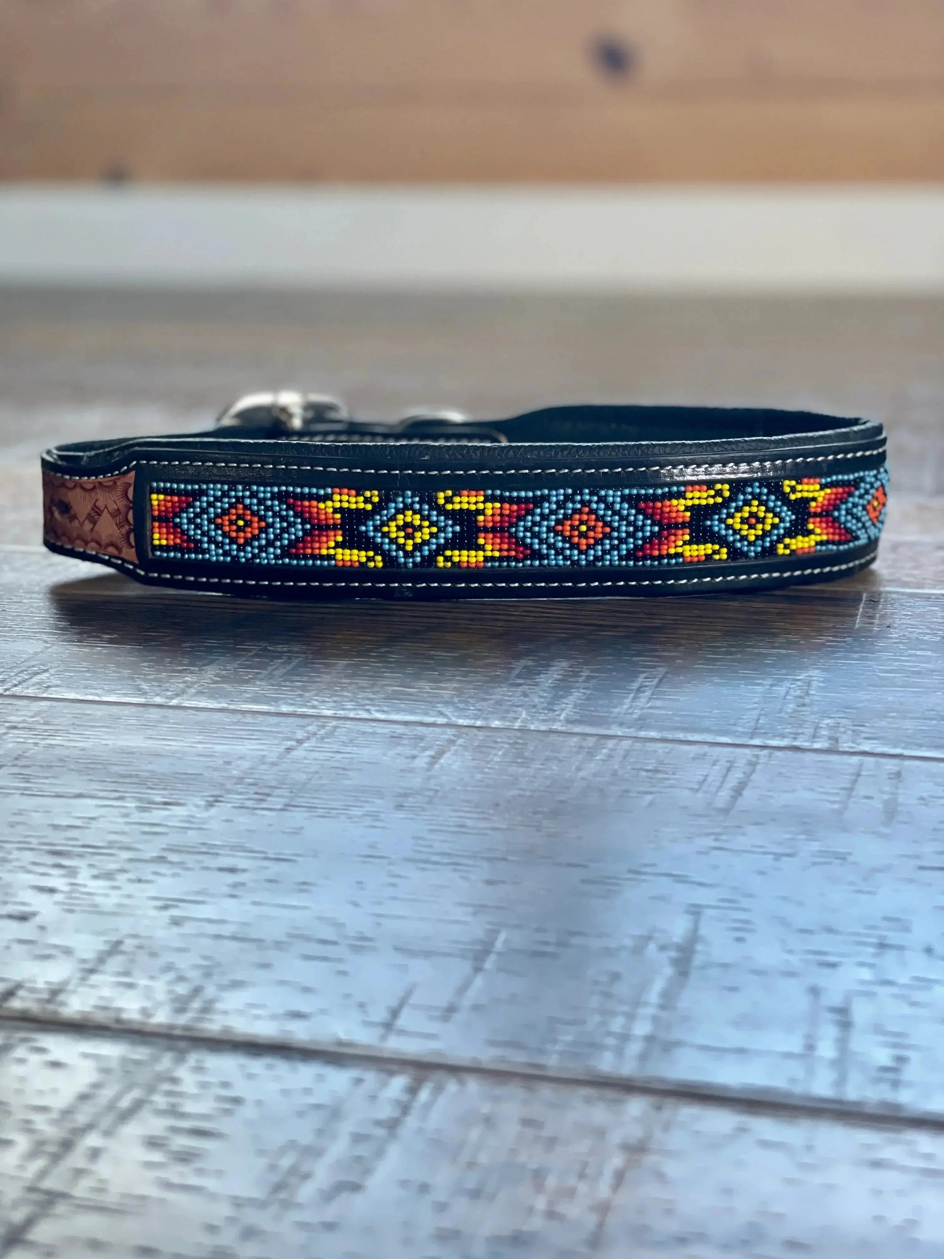 Dodger Trail Artisan Padded Beaded Dog Collar